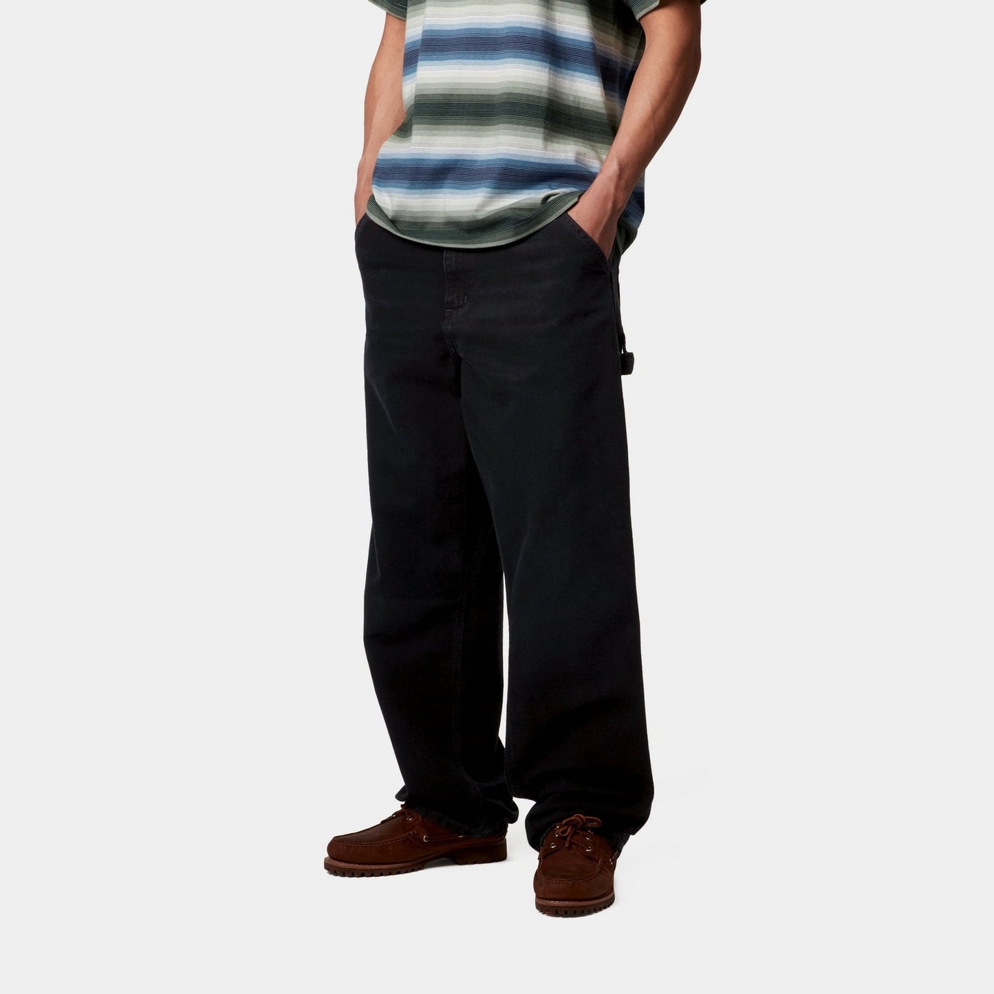 Single Knee Pant - Stone Canvas | Black