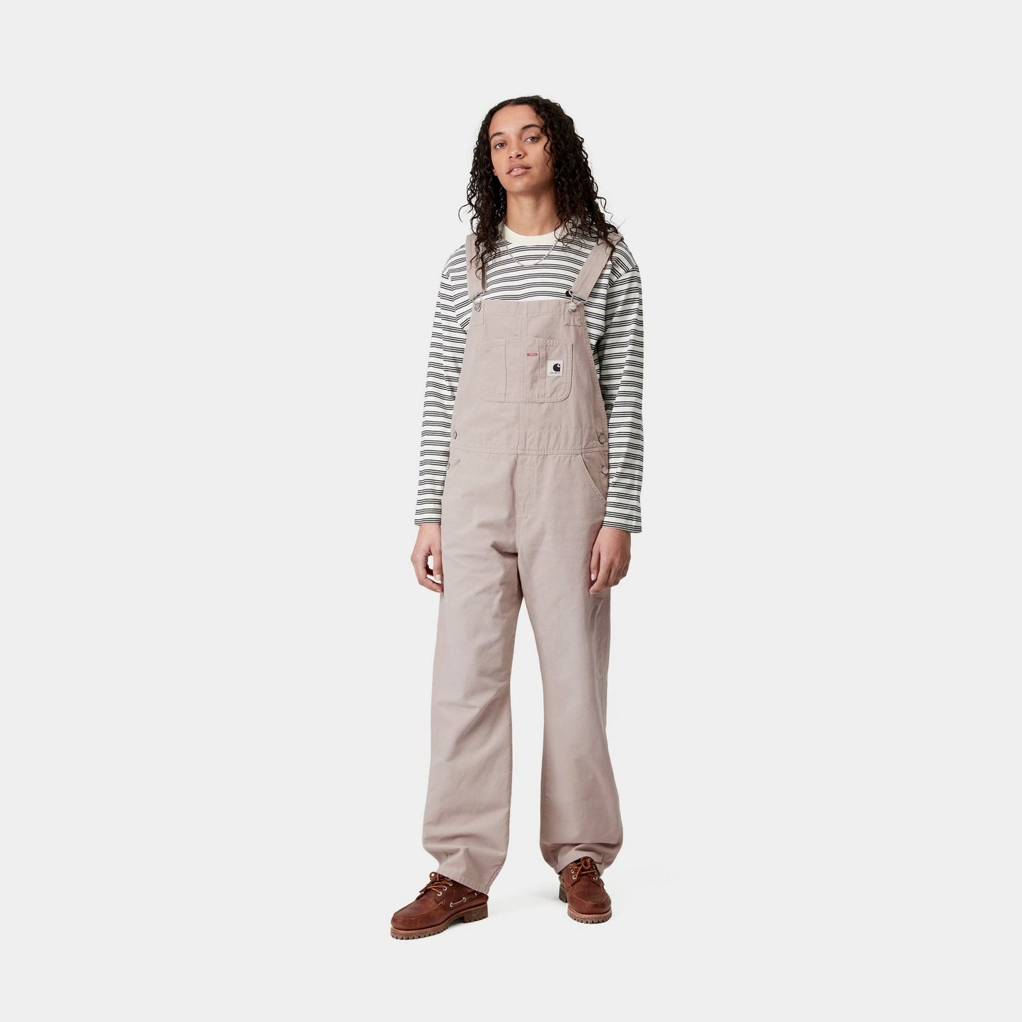 Women's Bib Overall Straight - Canvas | Dusky Beige (stone canvas)