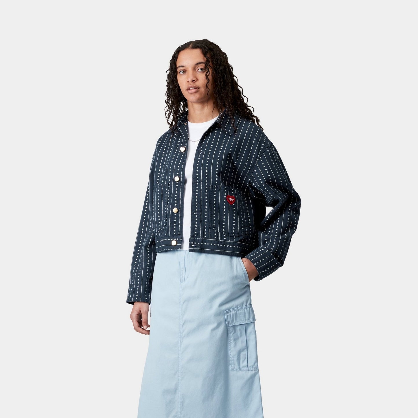 Women's Drewe Jacket | Ink / Natural Heart C Pinstripe