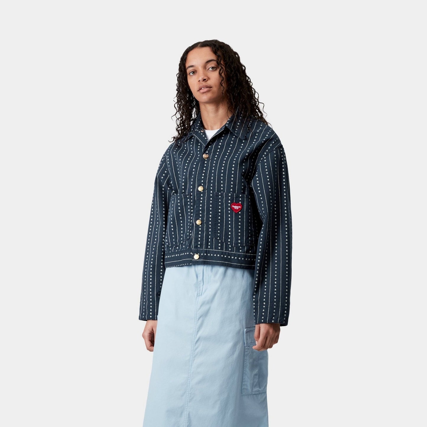 Women's Drewe Jacket | Ink / Natural Heart C Pinstripe