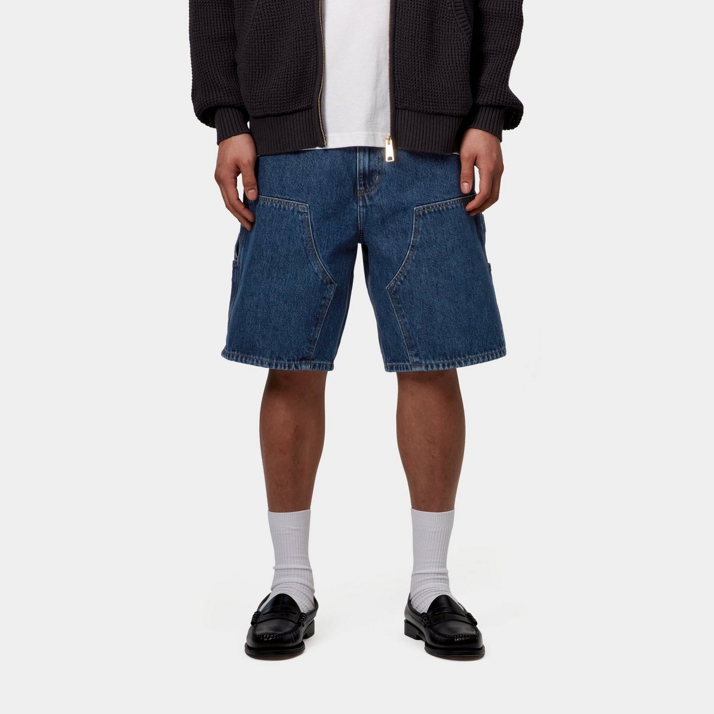 Double Knee Short | Blue (stone washed)