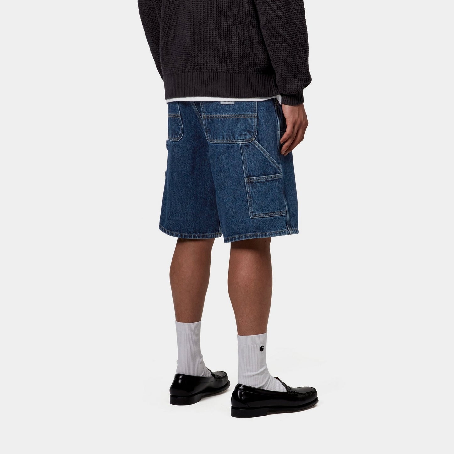 Double Knee Short | Blue (stone washed)