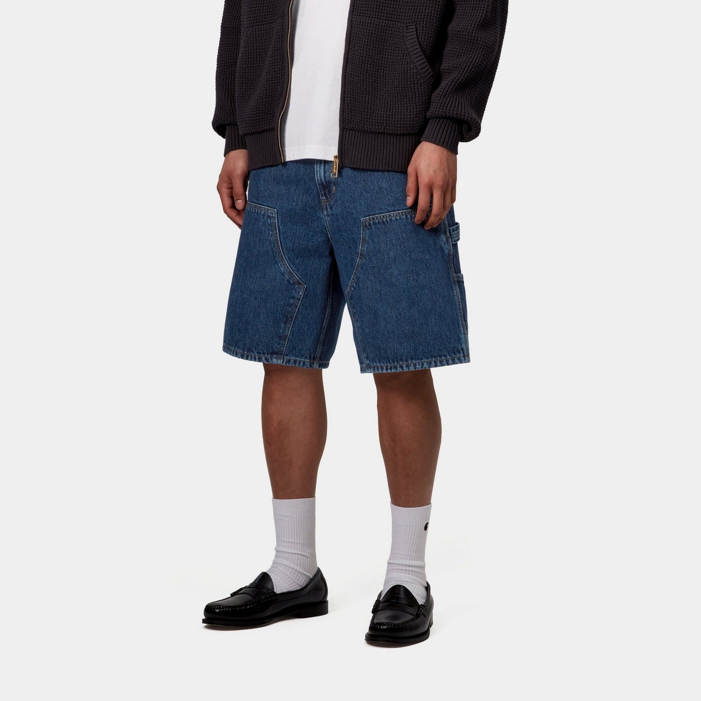 Double Knee Short | Blue (stone washed)