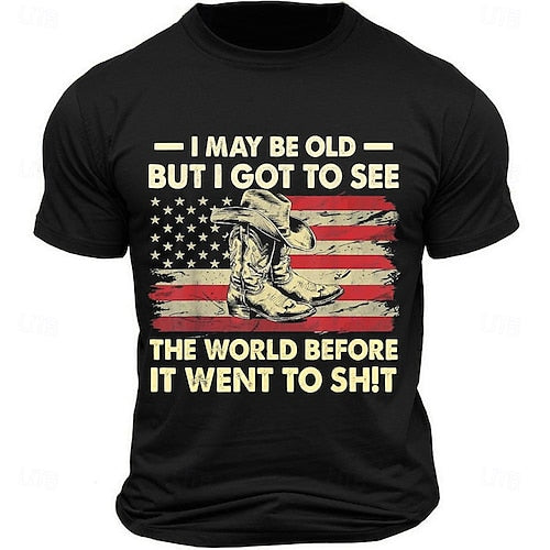 Letter Quotes & Sayings Eagle Sports Classic Casual Men's 100% Cotton Graphic T Shirt Black White Army Green Short Sleeve Crew Neck Shirt Summer Spring Clothing Apparel S M L XL XXL