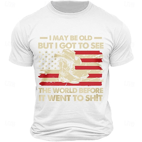 Letter Quotes & Sayings Eagle Sports Classic Casual Men's 100% Cotton Graphic T Shirt Black White Army Green Short Sleeve Crew Neck Shirt Summer Spring Clothing Apparel S M L XL XXL