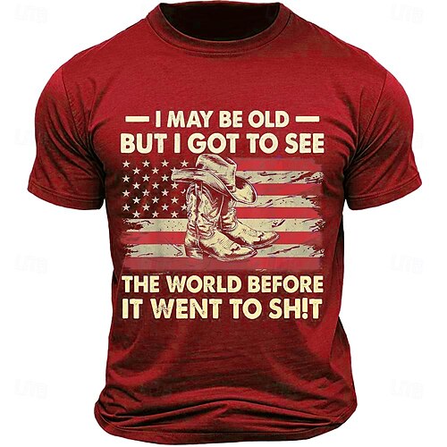 Letter Quotes & Sayings Eagle Sports Classic Casual Men's 100% Cotton Graphic T Shirt Black White Army Green Short Sleeve Crew Neck Shirt Summer Spring Clothing Apparel S M L XL XXL
