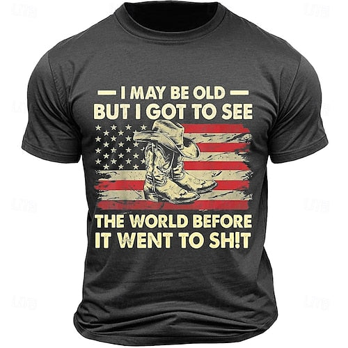 Letter Quotes & Sayings Eagle Sports Classic Casual Men's 100% Cotton Graphic T Shirt Black White Army Green Short Sleeve Crew Neck Shirt Summer Spring Clothing Apparel S M L XL XXL