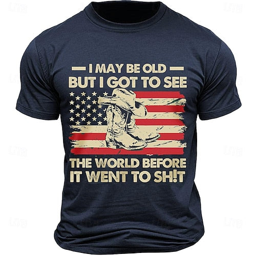 Letter Quotes & Sayings Eagle Sports Classic Casual Men's 100% Cotton Graphic T Shirt Black White Army Green Short Sleeve Crew Neck Shirt Summer Spring Clothing Apparel S M L XL XXL