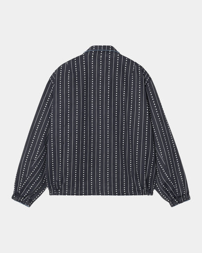 Hudson Reversible Jacket | Blue (stone washed) / Heart Pinstripe