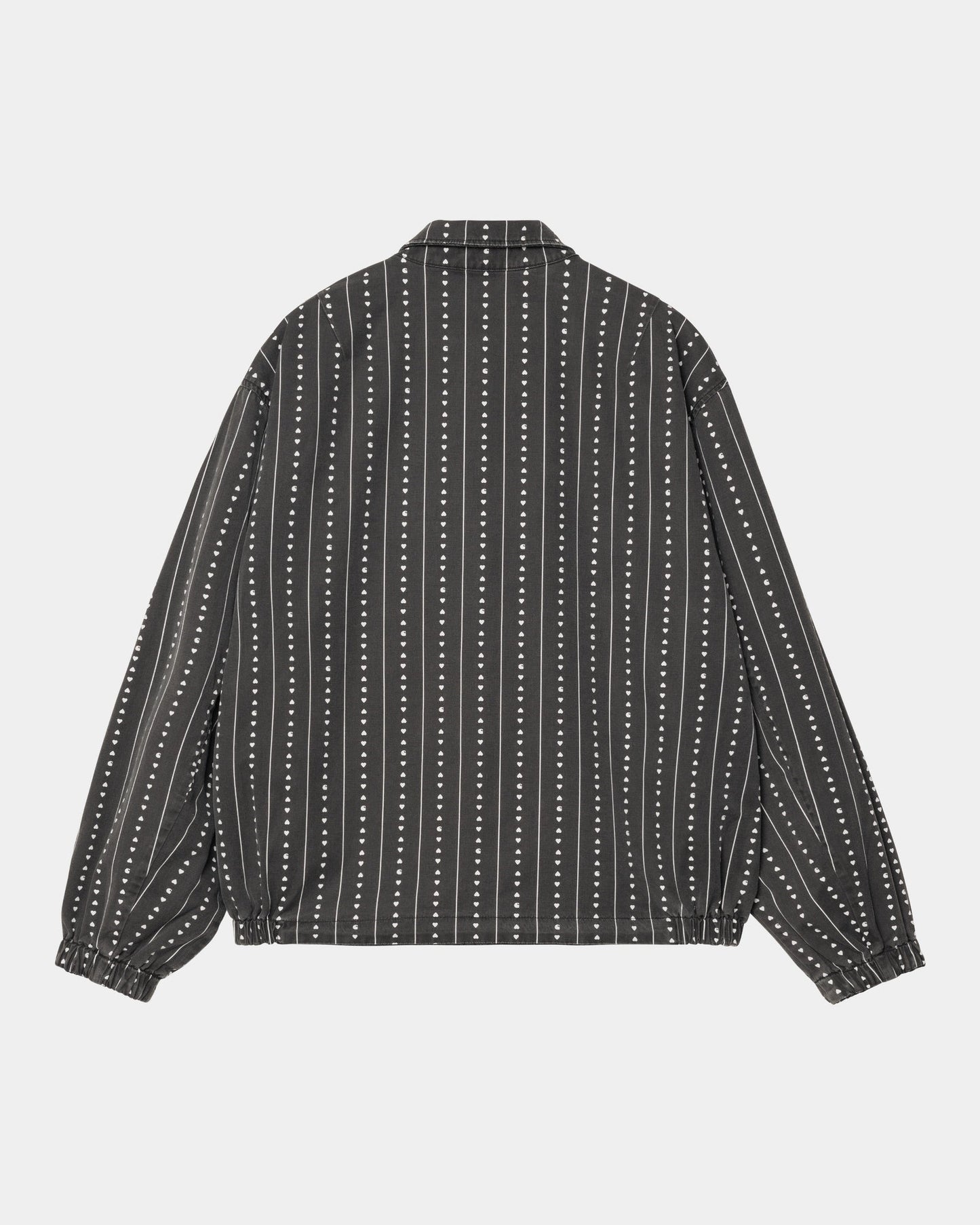 Hudson Reversible Jacket | Black (stone washed) / Heart Pinstripe