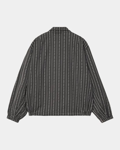 Hudson Reversible Jacket | Black (stone washed) / Heart Pinstripe