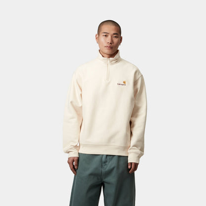 Half Zip American Script Sweatshirt | Natural