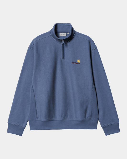 Half Zip American Script Sweatshirt | Blue Iris