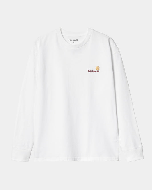 American Script Long Sleeve T-Shirt | White
