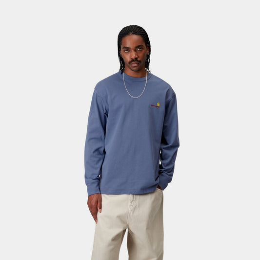 American Script Long Sleeve T-Shirt | Blue Iris