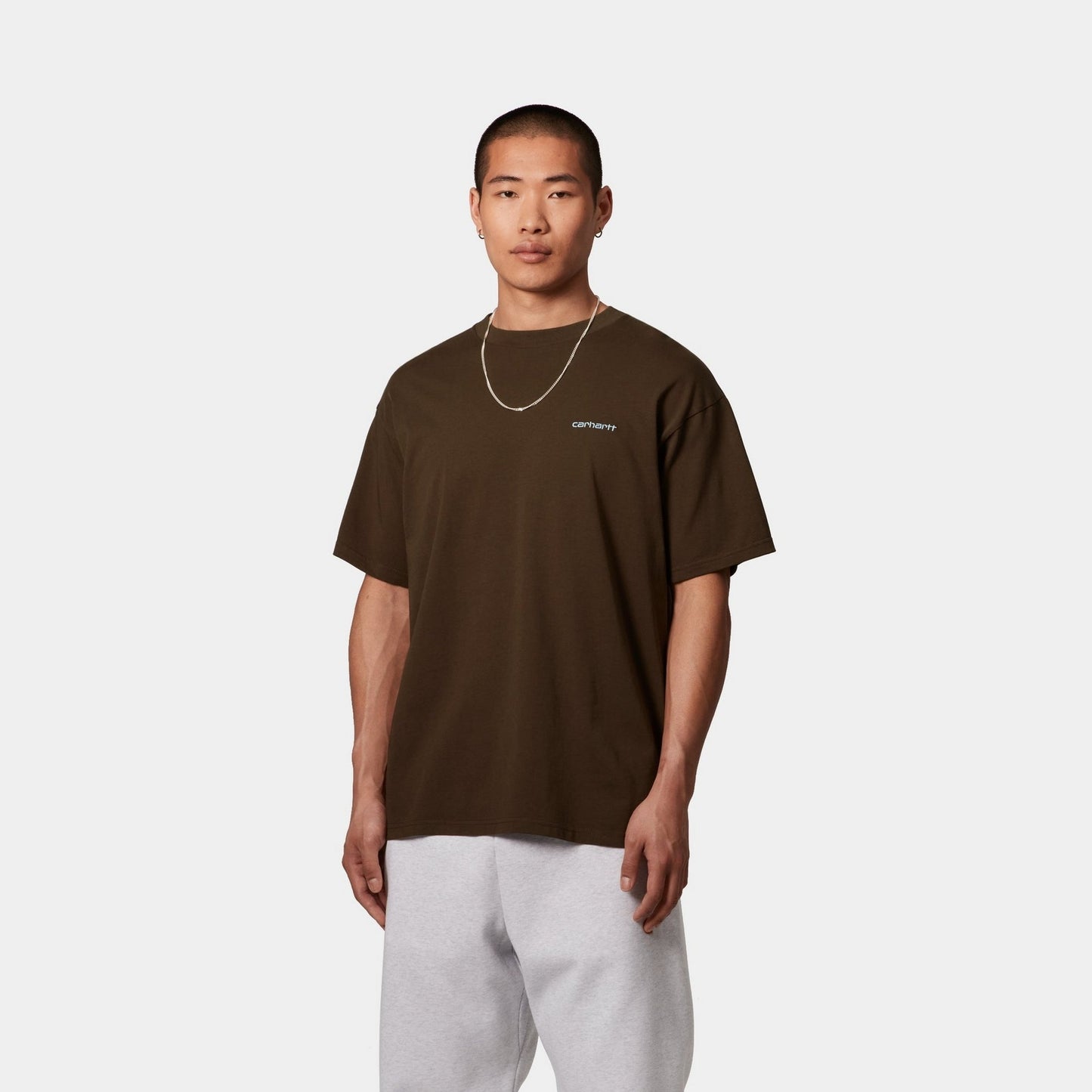 Script Embroidery T-Shirt | Liberica / Air Sky