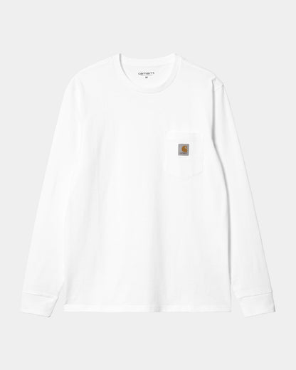 Long Sleeve Pocket T-Shirt | White