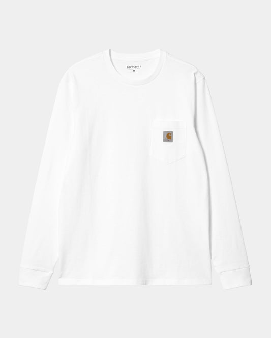Long Sleeve Pocket T-Shirt | White