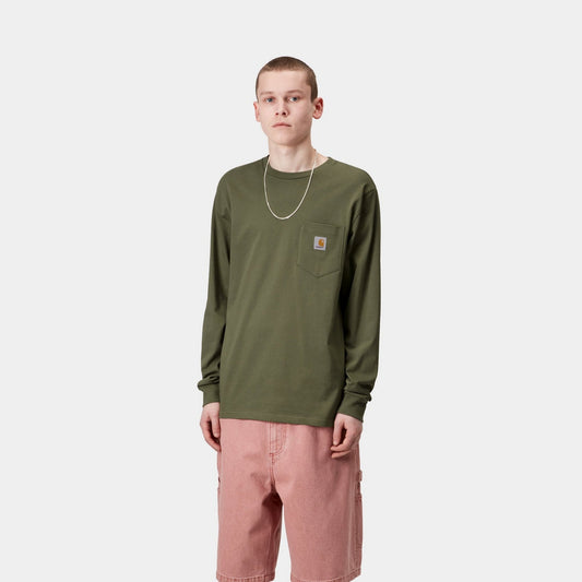 Long Sleeve Pocket T-Shirt | Dollar Green