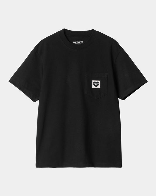 Women's Pocket Heart T-Shirt | Black / Black