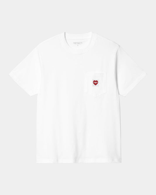 Women's Pocket Heart T-Shirt | White / Red