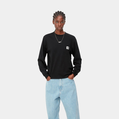 Women's Pocket Long Sleeve T-Shirt | Black