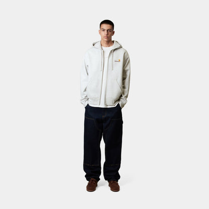 Hooded American Script Jacket | Ash Heather