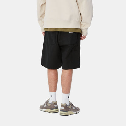Walter Linen Single Knee Short | Black