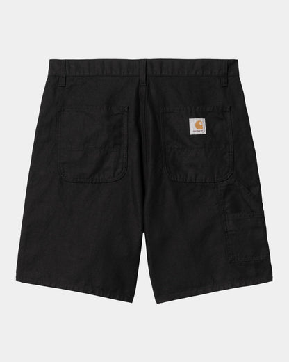 Walter Linen Single Knee Short | Black
