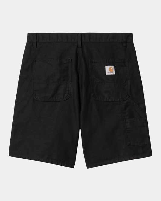 Walter Linen Single Knee Short | Black