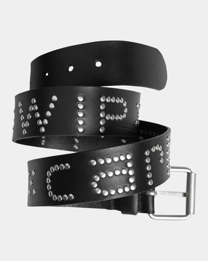 Script Studs Belt | Black / Silver