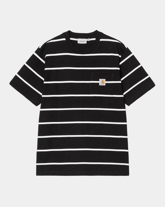 Aiken Stripe Pocket T-Shirt | Black