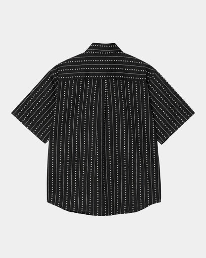 Drewe Shirt | Black / Natural Heart C Pinstripe