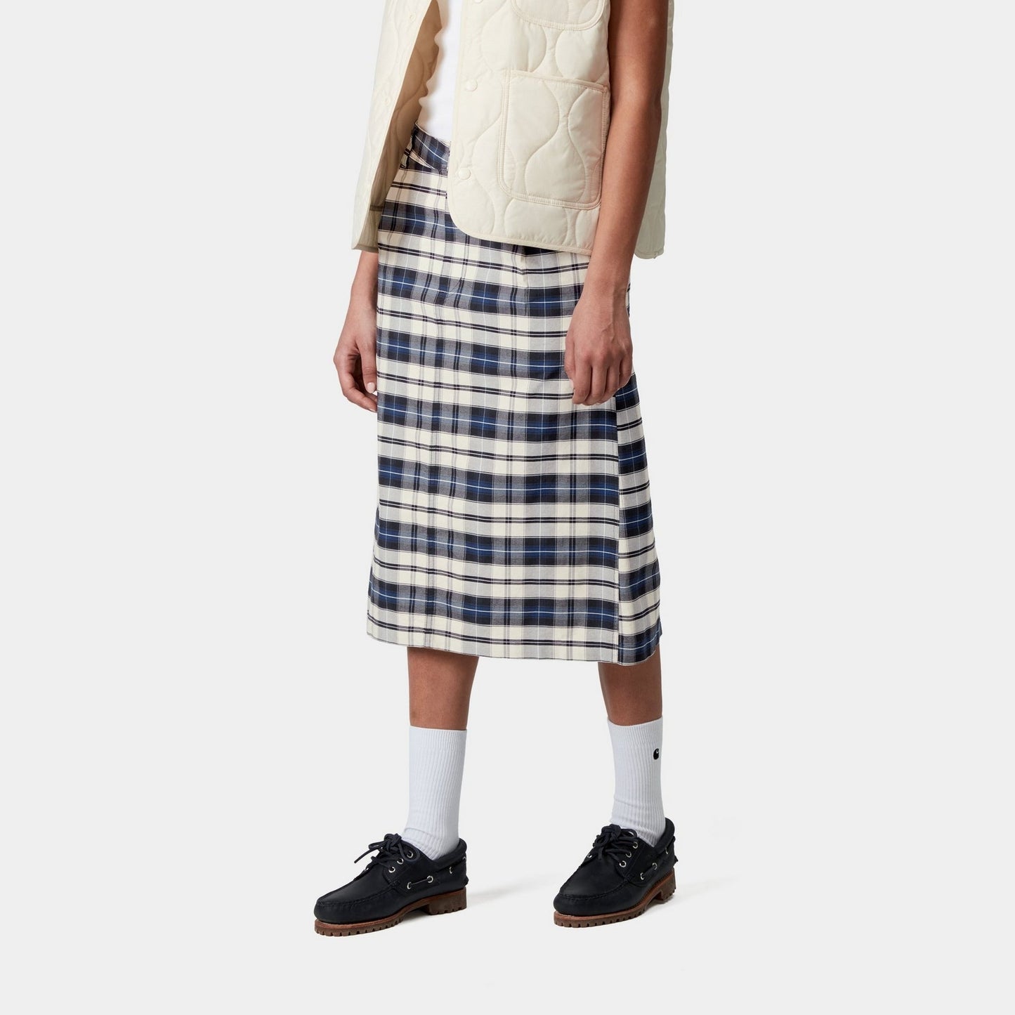 Tarbell Check Skirt | Dark Navy / White