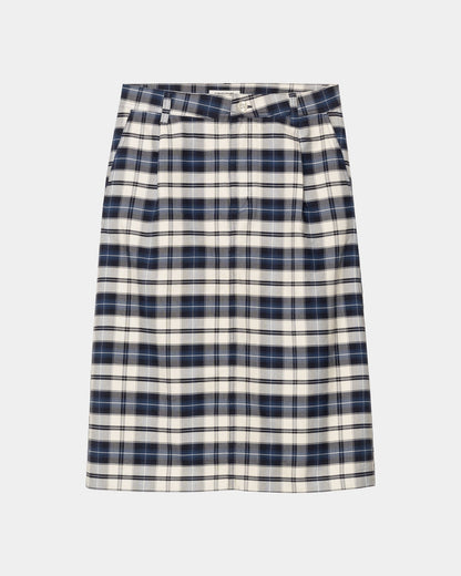 Tarbell Check Skirt | Dark Navy / White