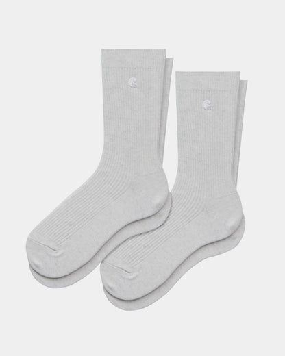 Madison Socks (2 Pack) | Ash Heather / White