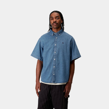Lucas Short Sleeve Shirt | Blue (stone washed)