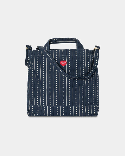 Drewe Tote | Ink / Natural Heart C Pinstripe