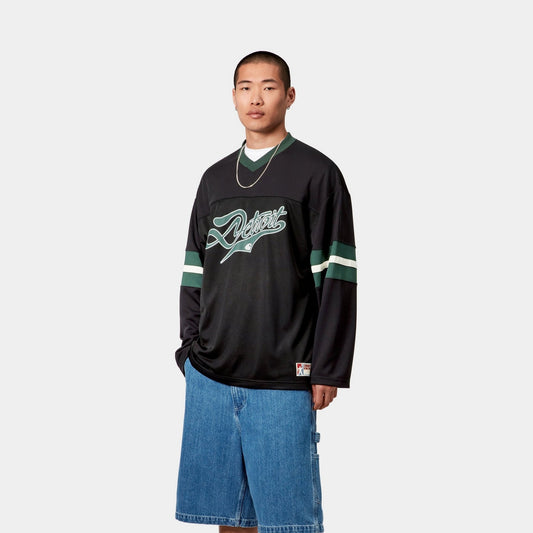 Detroit Mesh Long Sleeve T-Shirt | Black / Conifer / Wax