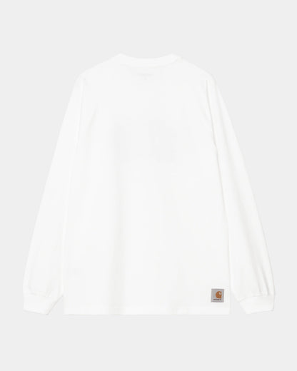 WIP Long Sleeve T-Shirt | White / Dusky Blue