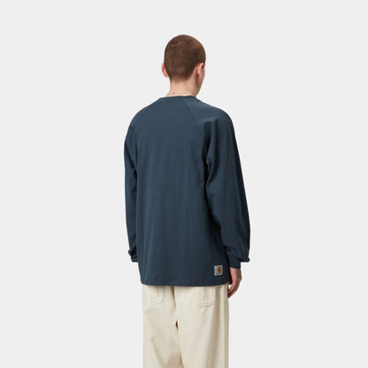 WIP Long Sleeve T-Shirt | Dusky Blue / Mulberry