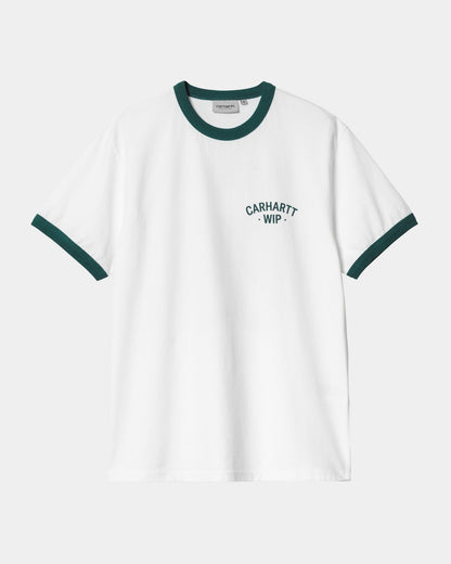 89 Ringer T-Shirt | White / Rainforest