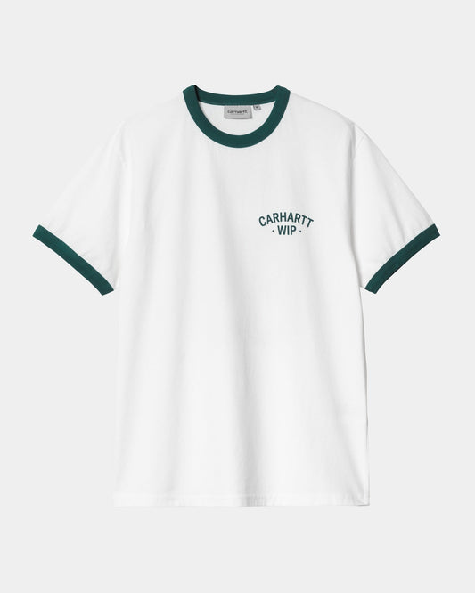 89 Ringer T-Shirt | White / Rainforest