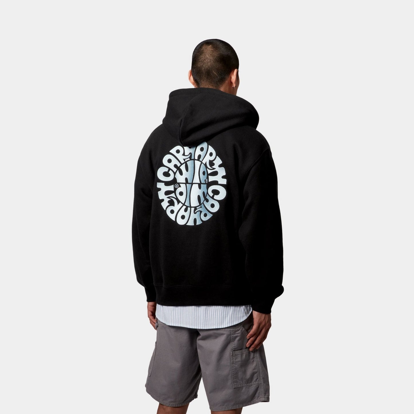 Hooded Jazzy Sweat Jacket | Black / Air Sky