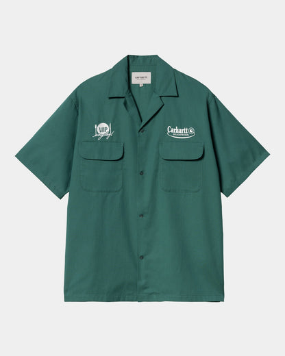 Short Sleeve Deli Shirt | Rainforest / White