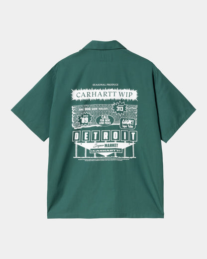 Short Sleeve Deli Shirt | Rainforest / White