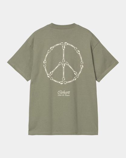 Peace And Work T-Shirt | Dollar Green / Natural