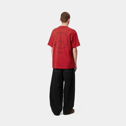 Peace And Work T-Shirt | Cherry / Black