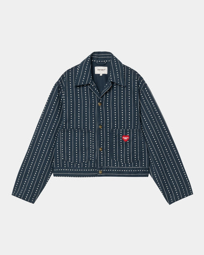 Women's Drewe Jacket | Ink / Natural Heart C Pinstripe