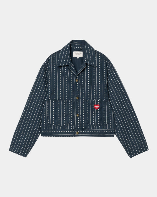 Women's Drewe Jacket | Ink / Natural Heart C Pinstripe